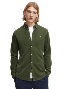 Scotch & Soda - Slim Fit Corduroy Shirt - Field Green