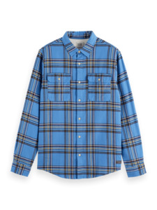 Scotch & Soda - Regular Fit Multicoloured Flannel Shirt - Blue Check
