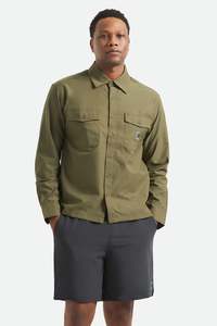 Brixton - Journey Lightweight LS Shirt - Dark Olive