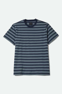 Brixton - Nova Stripe Pocket Tee - Midnight Blue/Future Grey Worn Wash