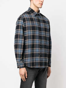 Diesel: Diesel - S-Umbe-Check-N Shirt - Black/Blue
