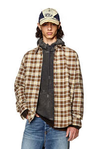 Diesel: Diesel - S-Umbe-Check-NW Shirt - Brown/Beige