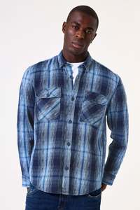 Garcia: Garcia - Textured Check LS Shirt - Indigo