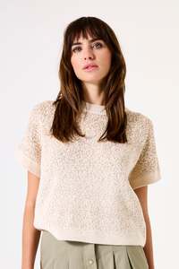 Garcia - Gold Fleck SS Pullover - Whitecap