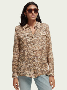 Maison Scotch: Maison Scotch - Printed Linen Shirt - Tiger