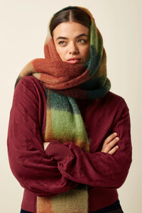 New Season: King Louie - Check Scarf Multi - Pine Green