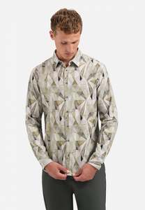 No Excess: No Excess - Prism Print Cord LS Shirt - Light Moss