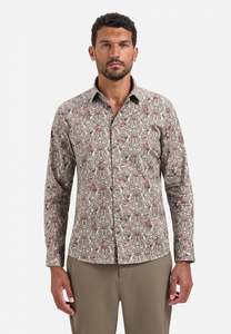 No Excess: No Excess - Damask Floral LS Shirt - Dark Grey