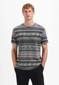 No Excess - Jacquard Pattern Tee - Grey Melange