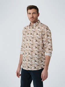 No Excess: No Excess - Tundra Linen Shirt - Coral