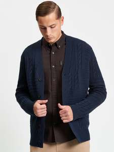 Ben Sherman: Ben Sherman - Texture Block Cardigan - Dark Navy
