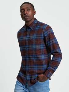 Ben Sherman: Ben Sherman - Ombre Check LS Shirt - Marine