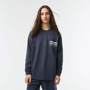 Lacoste: Lacoste - Active Loose Fit LS Tee - Blue