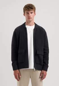 Dstrezzed 1: Dstrezzed - Boden Knitted Bomber Jacket - Dark Gray
