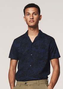 Dstrezzed 1: Dstrezzed - Camo Leaves SS Shirt - Navy