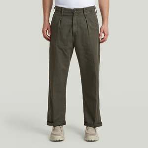 G Star Raw: G-Star Raw - Pleated Relaxed Chino - Asfalt GD