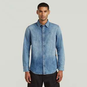 G-Star Raw - Clean Slim LS Shirt - Faded Blue Kyanite