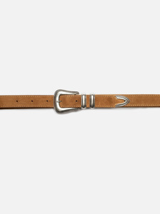 Nudie Jeans Co: Nudie - Western Suede Silver Belt - Tobacco