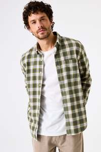 Garcia - Checked Flannel LS Shirt - Green Moss