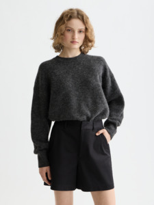 Maison Scotch - Essential Fuzzy Crewneck Pullover - Charcoal Melange