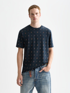 Scotch & Soda - Micro Printed Regular Fit Tee - Cosmic Sky Ditsy Carbon