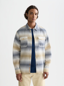 Scotch Soda: Scotch & Soda - Waffle Structure Stripe Shirt - Oceana Infinity Stripe