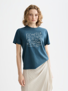 Maison Scotch: Maison Scotch - Graphic Regular Fit Tee - Indigo