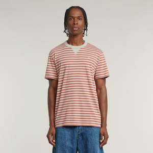 G-Star Raw - Nifous Stripe R Tee - Dark Brick/Etruscan Red Stripe