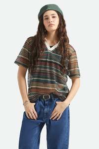 Brixton - Varsity Tee - Multi Retro Stripe