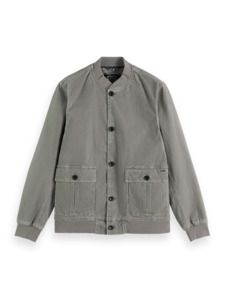 Jackets: Scotch & Soda - Washed Corduroy Bomber Jacket - Seal Grey