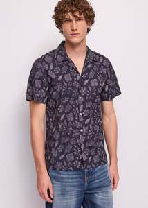 Shirts: Gaudi - Regular Fit Printed SS Shirt - Night Floral