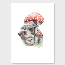 Mushroom umbrella art print by olivia bezett