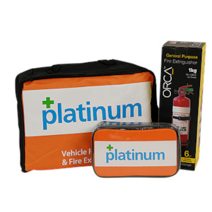 Platinum Vehicle First Aid Kit and Fire Extinguisher 1Kg Softpack