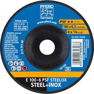 Pferd: Pferd Inox D/C Grinding Disc E 100x6.0mm A24 LPSF