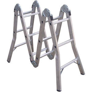 Safety Ladders: ProEquip 3.7M Multifold Aluminium Ladder 120kg Cap.