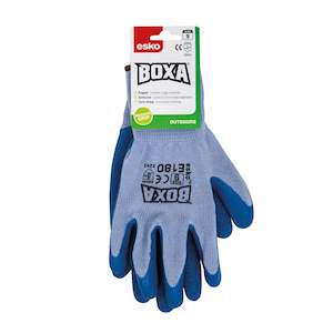 Esko BOXA Blue Heavy Duty Crinkle Coat Latex Glove, Blue 10 gauge liner, grey cu&hellip;
