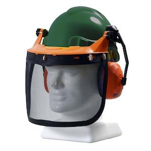 Safety Equipment: Tuff-Nut Pinlock Hard Hat Forestry Combo - Green