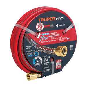 Gardening Tools: Truper Pro Garden Hose 12mm x 20m Fitted with Brass connectors