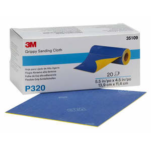 Sanding Polishing: 3m 35109 Grippy Sanding Cloth 5.5 X 4.5 Inch 320g