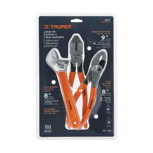 Truper Plier Set Linesman, Slip Joint, Wrench 18216