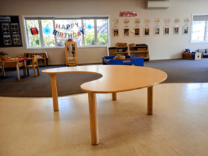 Large moon Kindergarten Table - seats 8 - Engrain