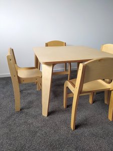 Products: Square Toddler Table NZ Made – Heavy Duty 4 Seater Birch Plywood Table - Engrain