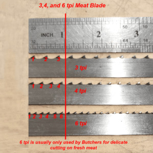 Products: Meat Bandsaw Blade 13mm (1/2”) x 0.56mm (.022") x 6 tpi Custom Welded