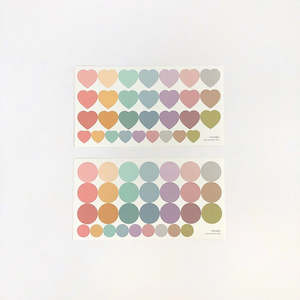 Heart + Circle Sticker Set