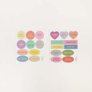 Stickers: Lettering Sticker Set (Circle + Heart)