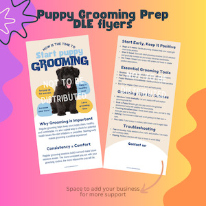 Digital Downloads And Books: Puppy Prep for Grooming - DLE flyers