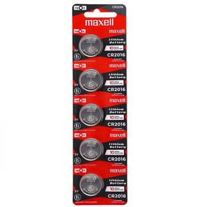 Maxell Lithium Coin Battery CR2016 - Strip of 5