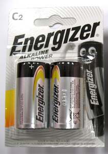 Battery: Energizer Alkaline C Battery - 2pk