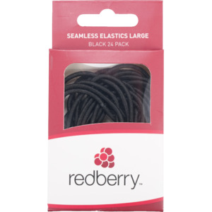 Red Berry: R/B Large Seamless Elastics - Black