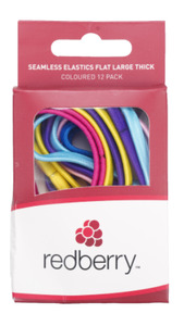 R/B Thick Seamless Elastics - Coloured 12pk